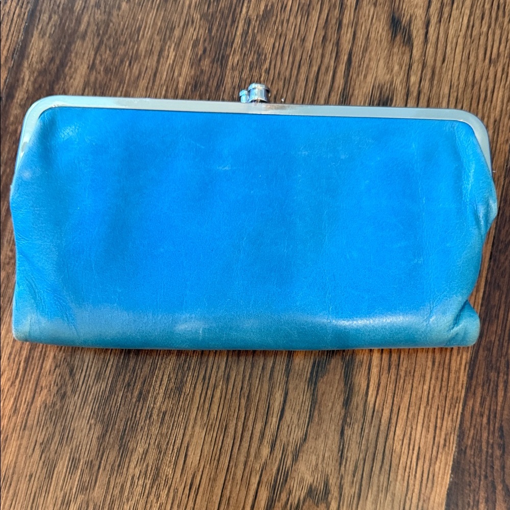 HOBO Vibrant Blue Leather Clutch